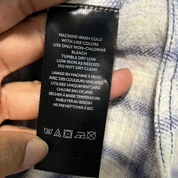 BDG Urban Outfitters Blue & White Plaid Flannel Button-Up Shirt - Medium - Picture 7 of 14